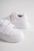 VALENCIA Bağcıksız Cırt Cırtlı Ortopedik Taban Kadın Sneaker Spor Ayakkabı CBT - Beyaz - 5