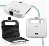 Milk 750W Isınmaya Dayanıklı Tost ve Izgara Makinesi Beyaz thumbnail 2