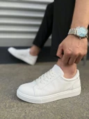 JY165 Elite Bağcıklı Cilt Erkek Günlük Sneaker Ayakkabı CBT - Beyaz - 3