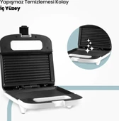 Milk 750W Isınmaya Dayanıklı Tost ve Izgara Makinesi Beyaz thumbnail 3