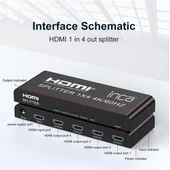 INCA 1port IHSK-460 1port HDMI (giriş) 4port HDMI (çıkış) 4K-60Hz HDMI Splitter thumbnail 6
