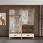 EVİMŞAH GARDIROP 4 KAPILI OSLO AYNALI DOLAP - 1