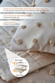 Pamuklu Yatak Örtüsü Seti Günlük Çift Kişilik Emmy Boho 3 Parça Dolgulu Tufting - 3