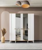 EVİMŞAH GARDIROP COUNTRY 4 KAPAKLI İNCİ AYNALI MEMBRAN DOLAP - 1