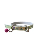 10 lu Karışık Renk ve Desenli Deri Zilli Kedi Tasması thumbnail 5