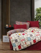 Cotton Box Modern Ranforce Tek Kişilik Nevresim Takımı-Joya Bordo - 1