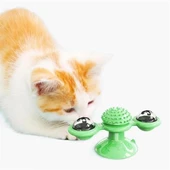 Angel Of Life® Pet Malzemeleri Vantuzlu Fırıldak Toplu Dönen Şeffaf Depo Tasarım İnteraktif Kedi Oyuncağı - 1