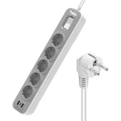 Vea VE-NOVA105U A Class 5'Li 2 Usb'li Anahtarlı 1.5 Metre Akım Korumalı Priz - 1