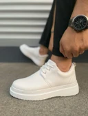 JY03 Luxor Bağcıklı Cilt Erkek Günlük Spor Klasik Ayakkabı CBT - Beyaz thumbnail 3