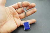Lapis Taşlı 925 Ayara Gümüş Anahtarlık thumbnail 2