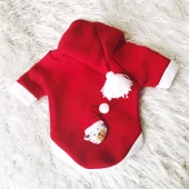 Cat Santa Kapşonlu Noel Yılbaşı Köpek Sweati - 1