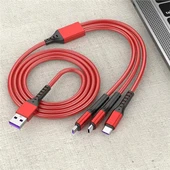 Powermaster PM-26336 3 IN 1 Kırmızı 1.2 Metre Şarj Kablosu - 3