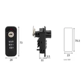 Powermaster PM-26725 3 Haneli Şifreli Ve Anahtarlı Mekanik Siyah Çekmece Dolap Kilidi (Sol) - 5