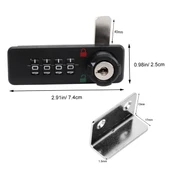 Powermaster PM-26731 4 Haneli Şifreli Ve Anahtarlı Mekanik Siyah Çekmece Dolap Kilidi (Sol) - 5