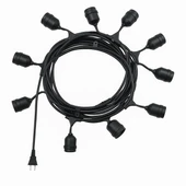 Ledx KB00002 10'Lu E27 Duy Sıralı 10 Metre Lamba Kablosu (10 Adet Duy İçerir) - 4