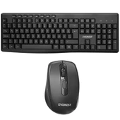 Everest KM-719 Siyah 2İn1 Kablosuz Q Multimedia Klavye + Mouse Set - 1