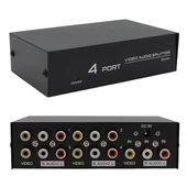 Powermaster AV-104 4 Port AV CVBS RCA Video Audio Splitter Çoğaltıcı Dağıtıcı - 1