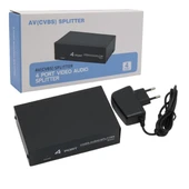 Powermaster AV-104 4 Port AV CVBS RCA Video Audio Splitter Çoğaltıcı Dağıtıcı - 3
