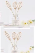 3 Tek Adet 3 Model Aromaterapi Koku Dağıtıcı Rattan Şişe Ahşap Difüzör Çubuk (Spiral-Yaprak-Dalgalı) - 4