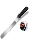 2li Set Hamur Şekillendirici Eğik Pasta Spatulası +Metal Hamur Kesici Kazıyıcı Spatula - 3