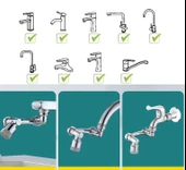 1080 Derece Dönebilen Robotik Kol Musluk Başlığı - Musluk Uzatma Aparatı Ucu thumbnail 5