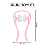Boyun Bacak Ayak Bel Masaj Aleti Çok Fonksiyonlu Manuel 4 Tekerlekli - Pembe - 3