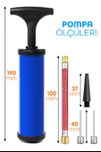 5li Şişirme Pompa Seti Futbol Bisiklet Pilates Topu Şişme Yatak Simit Kolluk Şişirme Pompası 20cm - 8