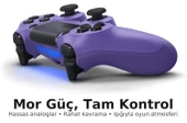 Yeni Nesil PS4 Kolu  Kablosuz, Şarj Edilebilir, Ergonomik + Titremeli + Dayanıklı Oyun Dostu MOR - 4