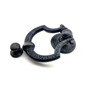 Antika Tarz Dekoratif Pirinç Dövme Kapı Tokmağı, Taktak - 150x105 mm, Oksit - 1