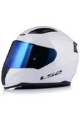 LS2 Rapıd 2 Beyaz Fullface Motosiklet Kaskı Mavi Camlı thumbnail 1
