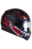 LS2 Rapıd 2 Kaıju Kapalı Motosiklet Kaskı Mat Siyah-Kırmızı-Beyaz thumbnail 1
