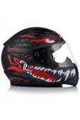 LS2 Rapıd 2 Kaıju Kapalı Motosiklet Kaskı Mat Siyah-Kırmızı-Beyaz thumbnail 5