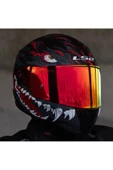 LS2 Rapıd 2  Kaıju Fullface Motosiklet Kaskı Kırmızı Camlı thumbnail 4