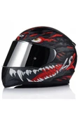 LS2 Rapıd 2 Kaıju Mat Siyah-Kırmızı Fullface Motosiklet Kaskı Gri Camlı thumbnail 1