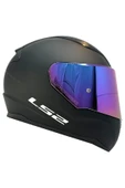 LS2 RAPID 2 MAT SİYAH KAPALI MOTOSİKLET KASKI GÖKKUŞAĞI CAMLI thumbnail 2
