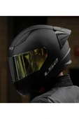 LS2 Rapıd 2 Race Mat Siyah Fullface Motosiklet Kaskı Gold Camlı thumbnail 1