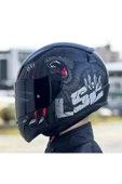 LS2 Rapid 2 Clawn Full Face Motosiklet Kaskı Şeffaf Siyah Vizörlü thumbnail 1