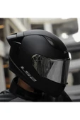 LS2 Rapıd 2 Race Mat Siyah Fullface Motosiklet Kaskı Gri Camlı thumbnail 2