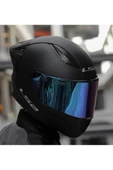 LS2 Rapıd 2 Race Mat Siyah Fullface Motosiklet Kaskı Gökkuşağı Camlı thumbnail 4