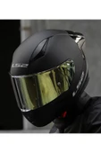 LS2 Rapıd 2 Race Mat Siyah Fullface Motosiklet Kaskı Gold Camlı thumbnail 4