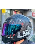 LS2 Rapid 2 Clawn Full Face Motosiklet Kaskı Şeffaf Gökkuşağı Vizörlü thumbnail 1