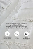 Pamuklu Echos Yatak Örtüsü Takımı Günlük Tek Kişilik 2 Parça Dolgulu El İşi Beyaz - 5