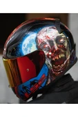 LS2 Rapıd 2 Zombıe Fullface Motosiklet Kaskı Kırmızı Camlı thumbnail 3