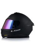 LS2 Stream 2 Mat Siyah Kapalı Motosiklet Kaskı Gökkuşağı Camlı thumbnail 1