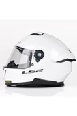 LS2 Stream 2 Beyaz Kapalı Motosiklet Kaskı Şeffaf Camlı thumbnail 2