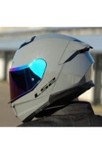 LS2 Stream 2 Nardo Gri Kapalı Motosiklet Kaskı Gökkuşağı Camlı thumbnail 4