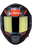 LS2 Storm 2 Racer Turuncu Kapalı Motosiklet Kaskı Gold Camlı thumbnail 3