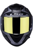 LS2 Storm 2 Faster Mat Tıtanıum Kapalı Motosiklet Kaskı Gold Camlı thumbnail 2