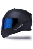 LS2 Storm 2 Mat Siyah Kapalı Motosiklet Kaskı Mavi Camlı thumbnail 3