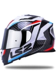 LS2 Storm 2 Racer Beyaz Kapalı Motosiklet Kaskı Gri Camlı thumbnail 2